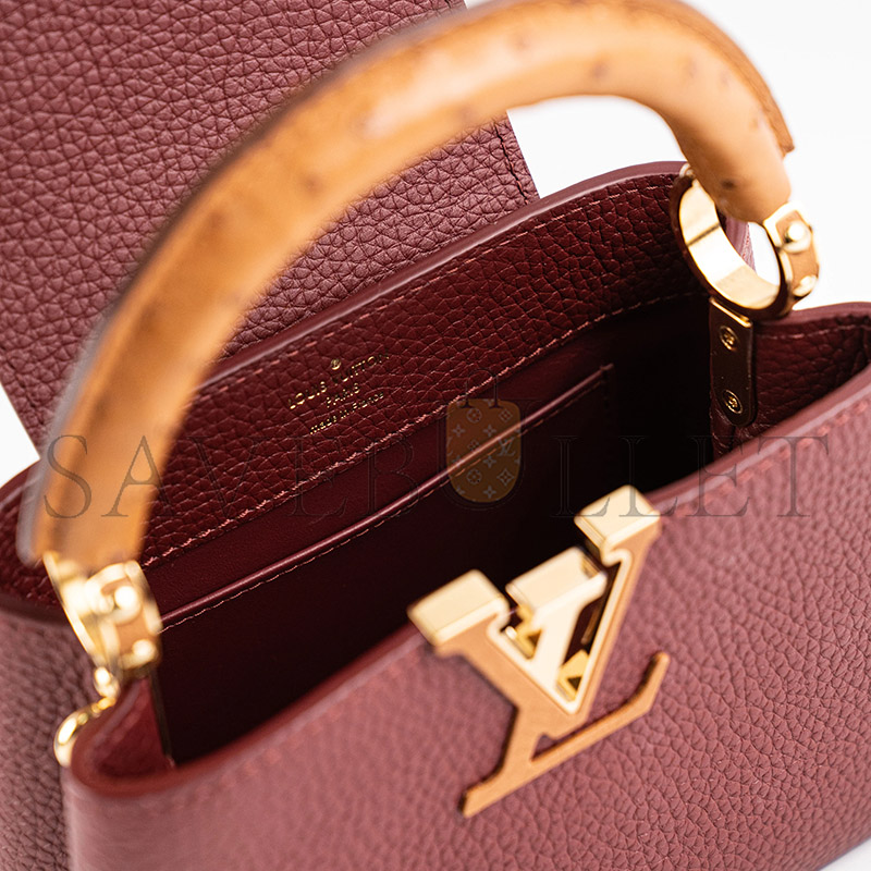 l0*is V*t0n capucines mini with ostrich handle n81409 (21*14*8cm)